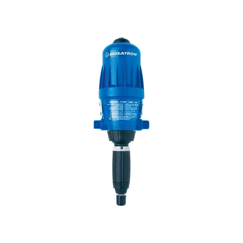Dosificador Proporcional Dosatron Modelo: D14MZ3000VFII con Flujo de: 0.05 – 14 GPM y Dilución de: 0.03 – 0.3% Empaques en: Vitón
