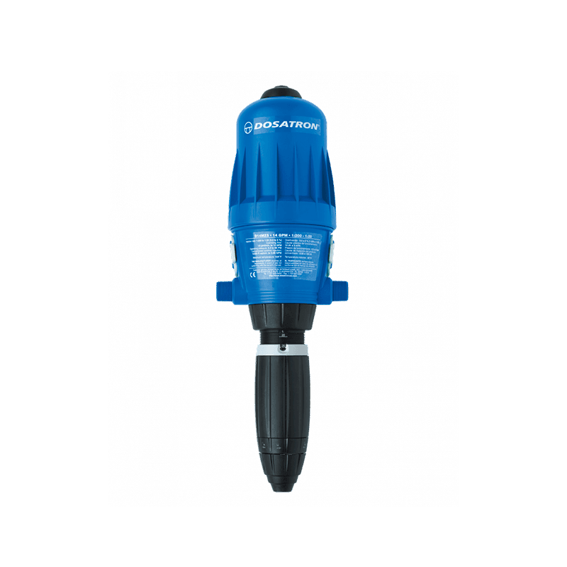 Dosificador Proporcional Dosatron Modelo: D14MZ5VFIIK con Flujo de: 0.5 – 14 GPM y Dilución de: 0.5 – 5% Empaques en: Vitón trabaja con ácido Peracético