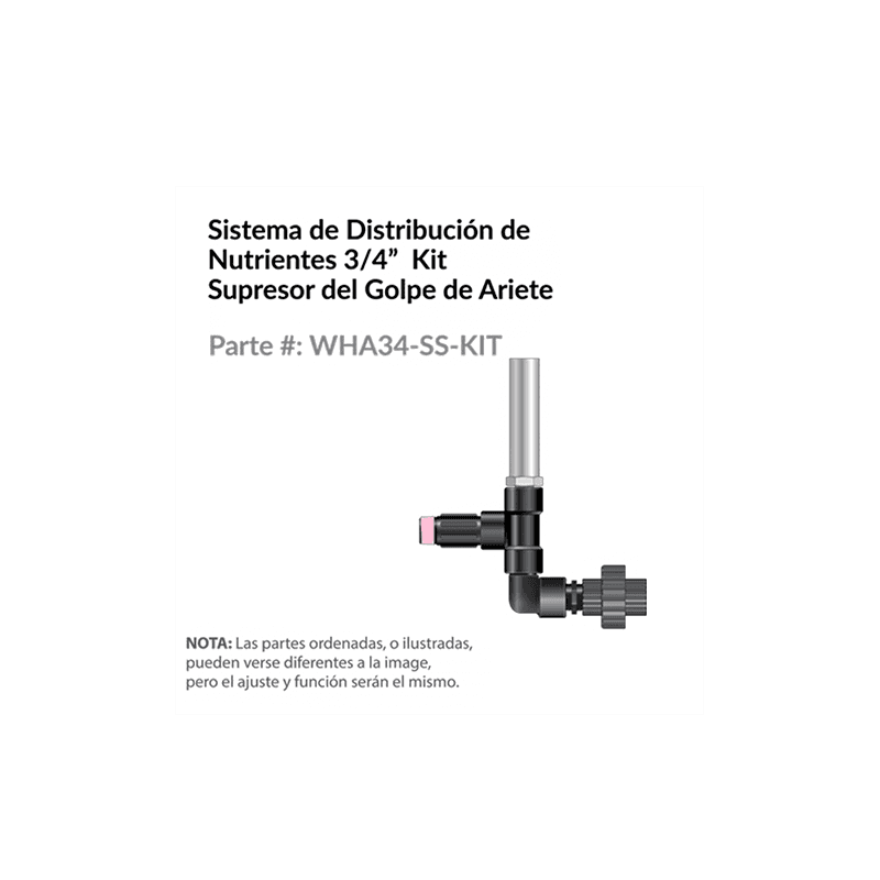 Kit Supresor, de golpe de ariete 3/4” Dosatron Número de Parte: WHA34-SS-KIT
